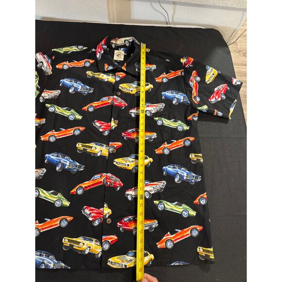 Max Boxxer Short Sleeve Button Up Muscle Cars Hot Rod Shirt Black Men's Large - Picture 8 of 8
